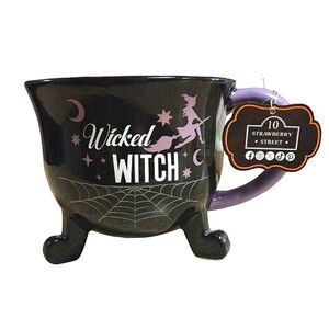 Ten Strawberry Street Black Wicked Witch Oversized Cauldron Mug NWT